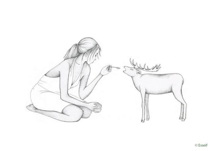 "Feeding the deer" (Forest People)